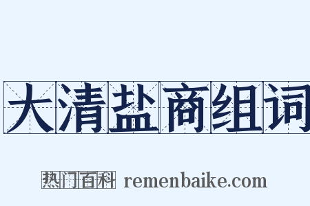 大清盐商组词是什么意思的图片